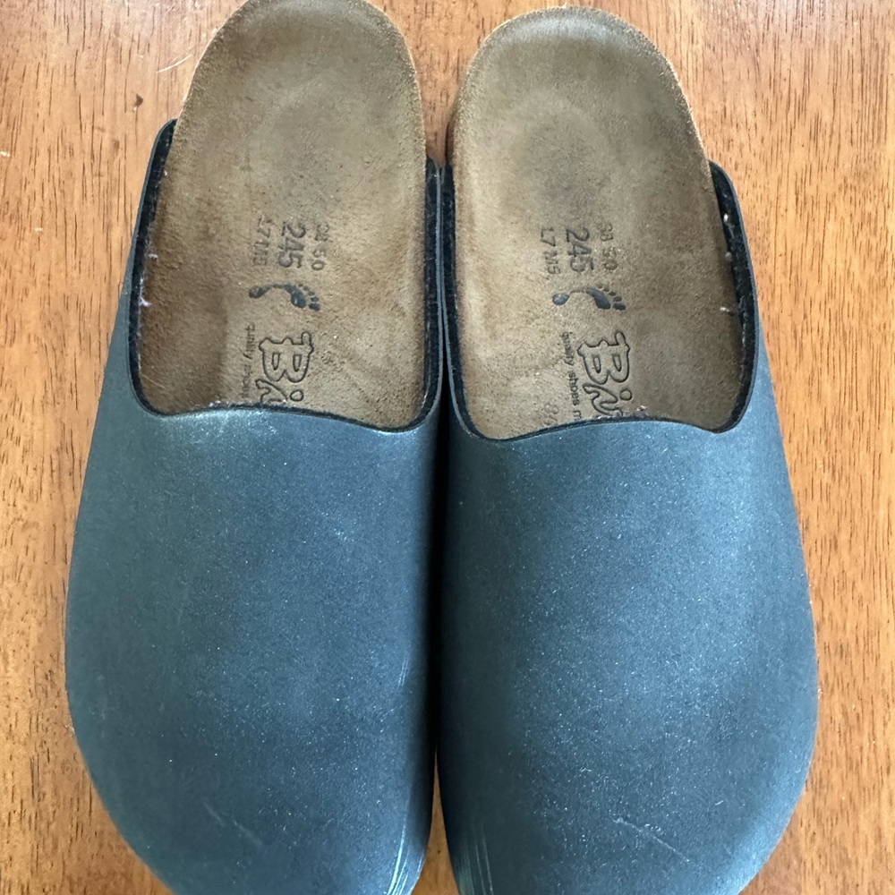 Birkenstock Birki’s Black Slip-On Clogs w Cork Bottom Women’s Size 7 - Picture 4 of 12